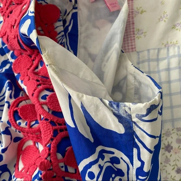 Lily Pulitzer Floral Blue and Red Sleeveless Dress - Picture 7 of 11